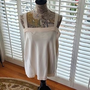 Anne Klein Women's Plus Sleeveless Knit Ivory Shell - Size 1X